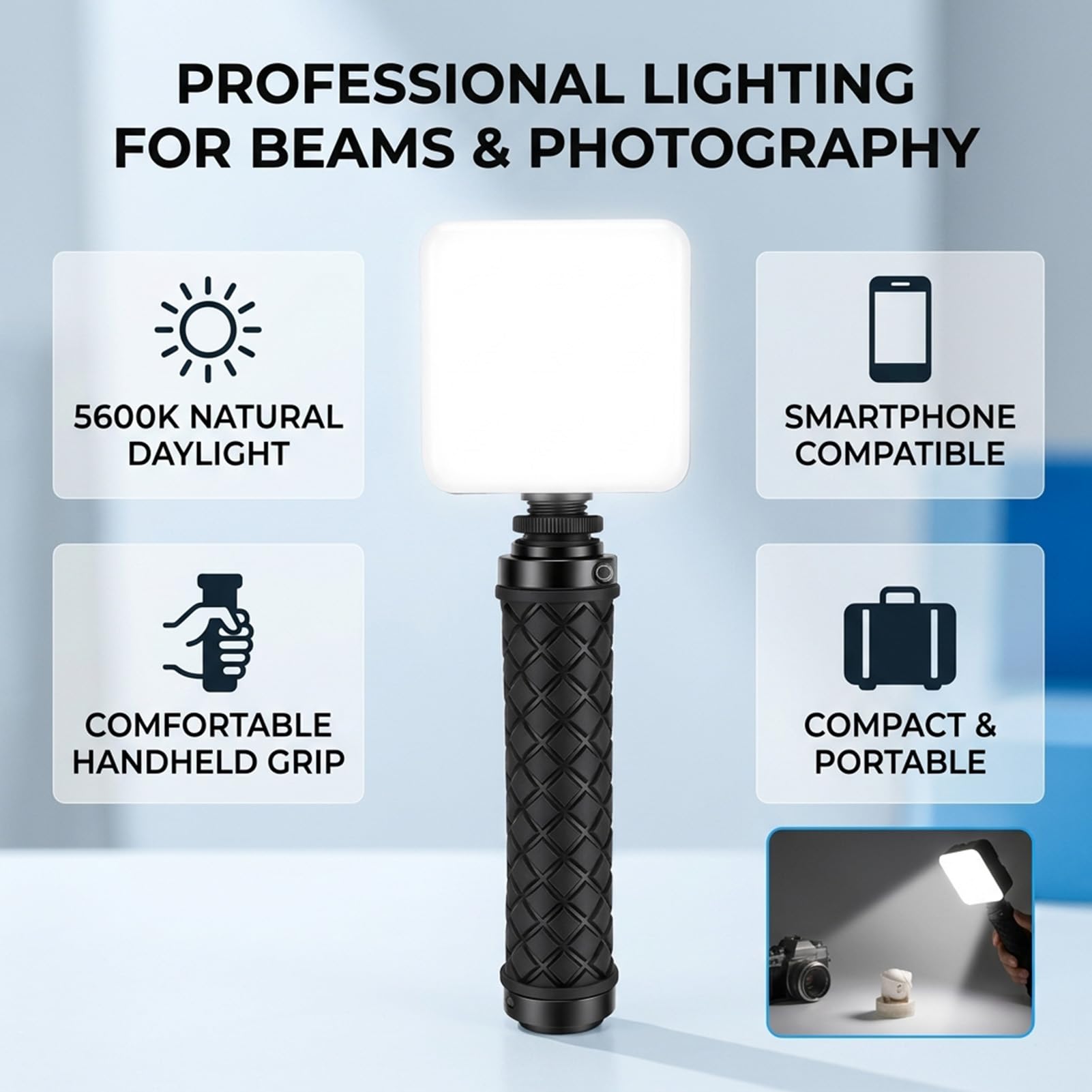 5600K Video Light 2PCS Adjustable Brightness Portable Photography