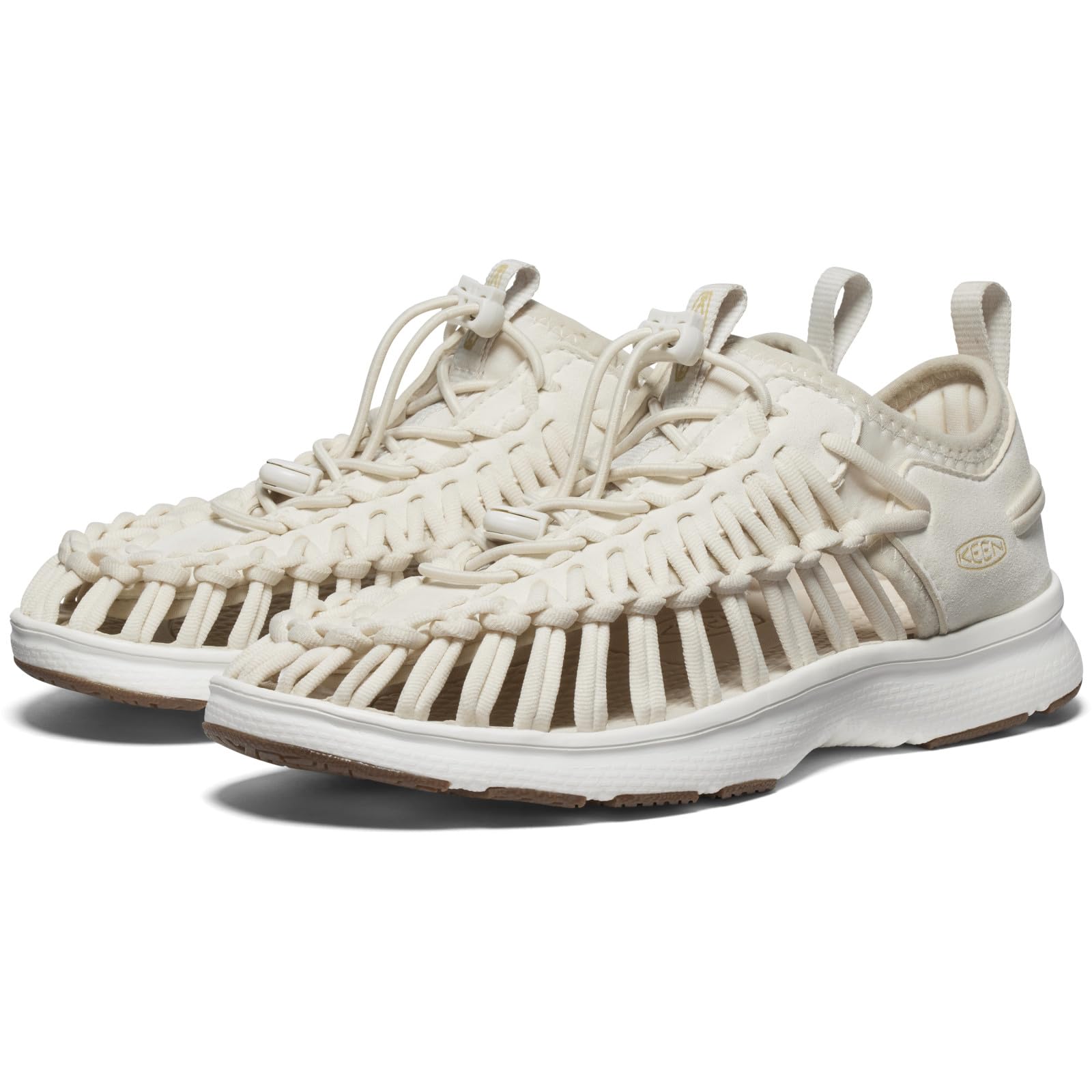KEEN Uneek O3 - Sandalias transpirables de dos cordones para mujer, ajuste cómodo, abedul/blanco estrella, 41 EU