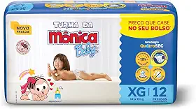 Fralda Turma da Mônica Baby Jumbinho XG 12 Unidades