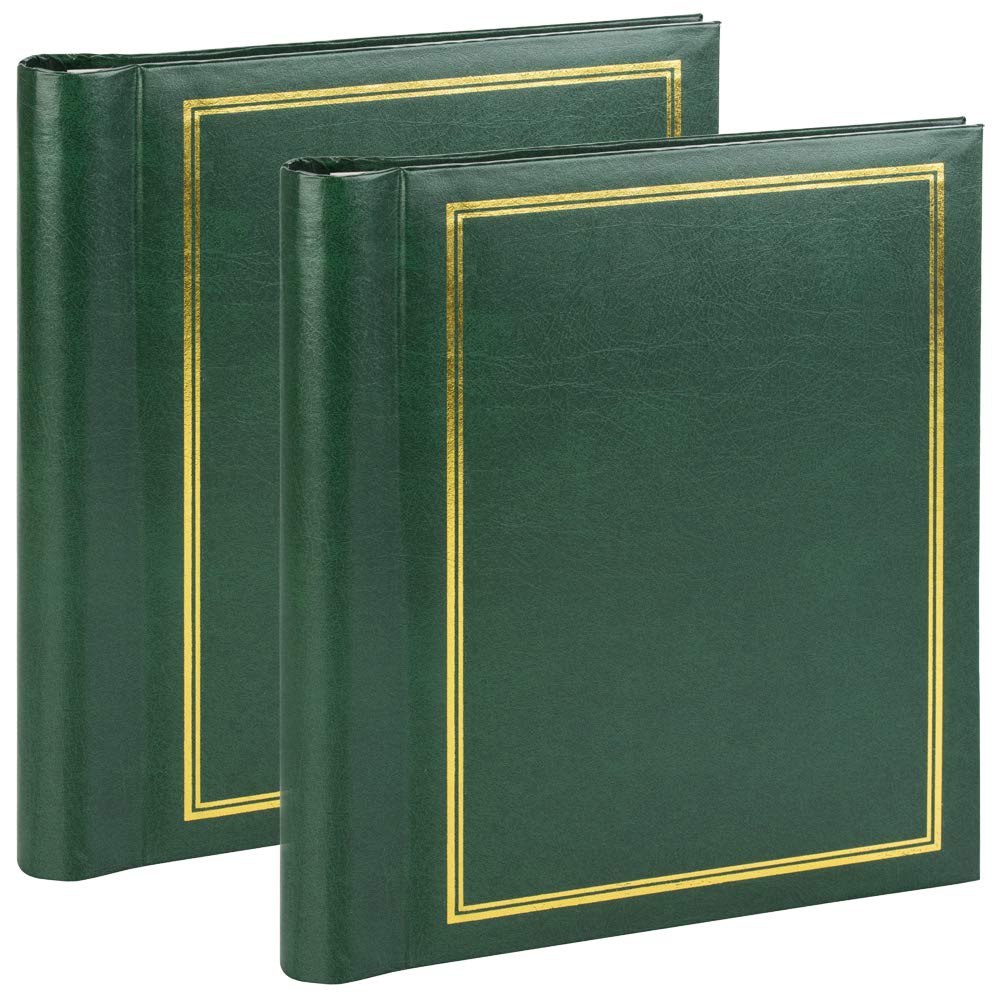 Álbum de Fotos Autoadhesivo, Personaliza tu álbum de Fotos con imágenes de Diferentes tamaños, fácil de llenar y Larga duración, Gran álbum de fotografía, (Verde, 2 x 60 páginas)