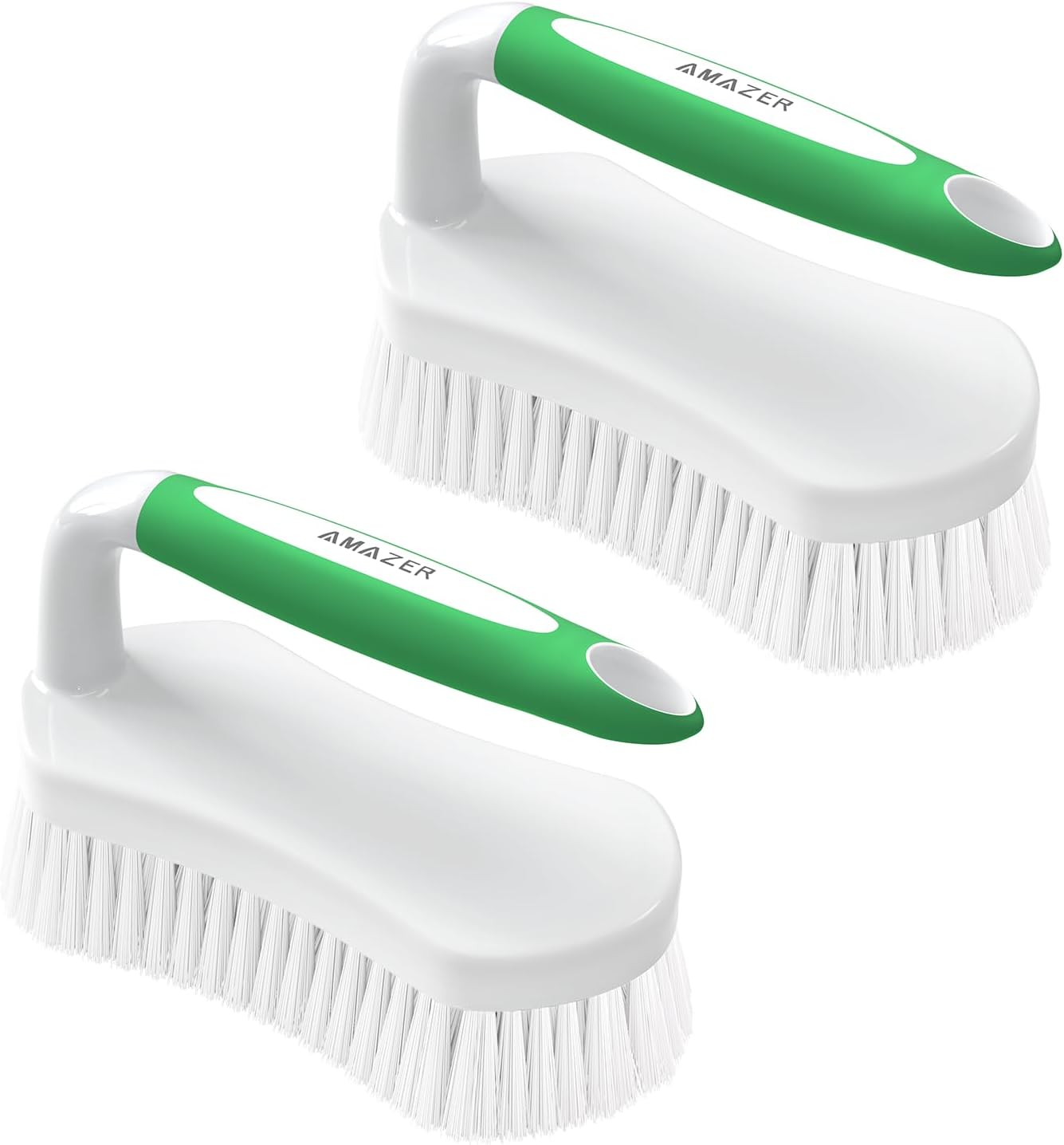 Amazer Scrub Brush Comfort Grip Stiff Bristles 2-Pack