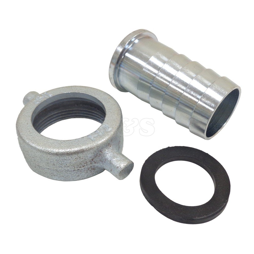 L&S Engineers Women's Gold 2" Bsp Malleable Iron Pump Coupling/Hose Tail & Leather Washer