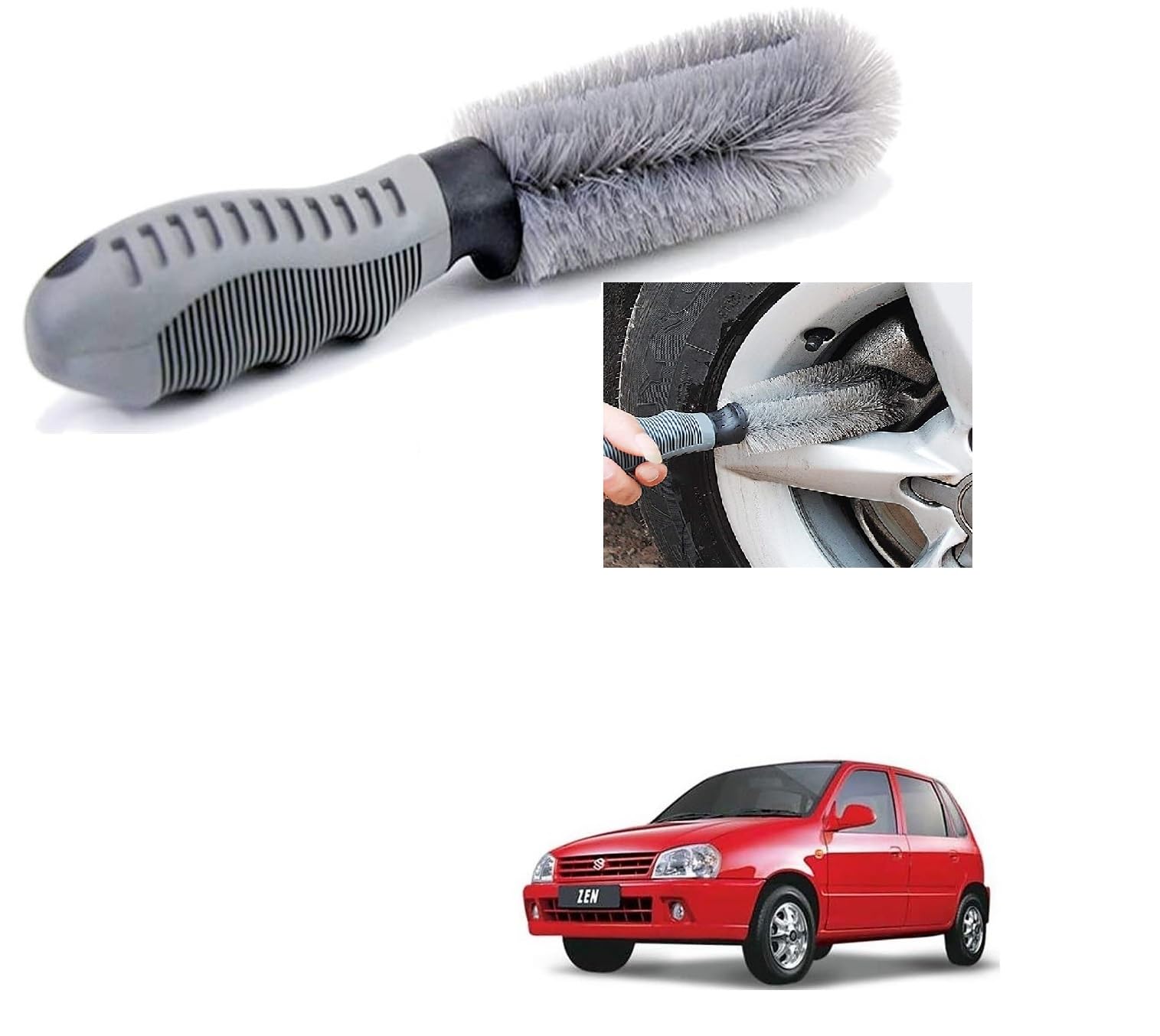 Auto Addict Car Alloy Wheel Cleaner Brush Tyre Rim for Maruti Suzuki Zen-image-20