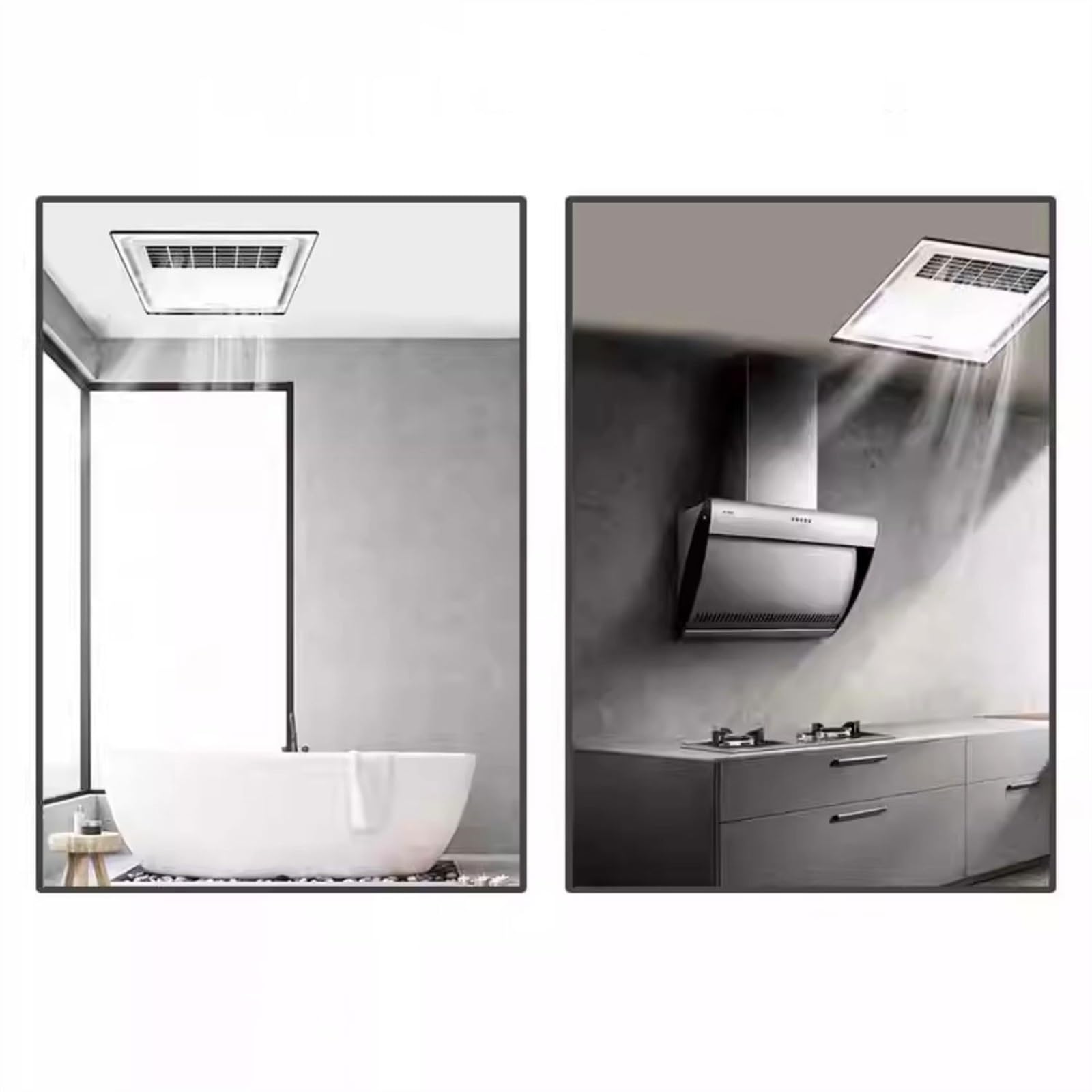 Extractor de aire Extractor de aire de techo integrado for baño, 30x30cm, calefacción de baño, ventilación, soplado de aire, calentador de aire for baño todo en uno Ventilador de suelo