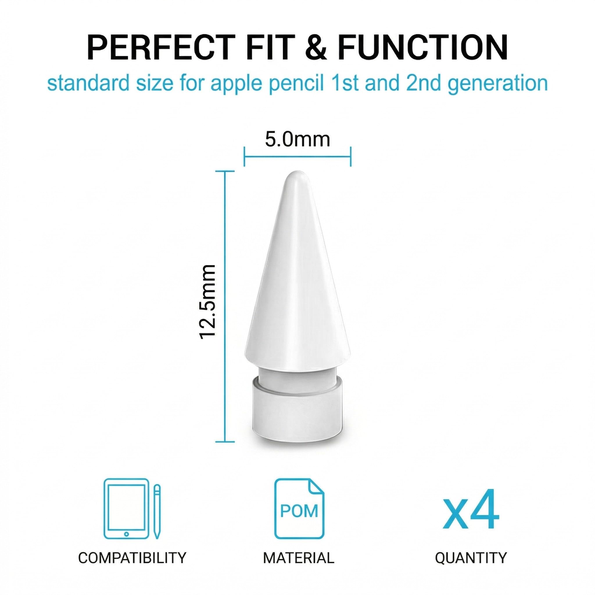 Apple Pencil 4 Pezzi Ricambio Alta Sensibilità Per Apple Pencil 2/1 Usb-C Pro Ipencil Nib Tip Ipad
