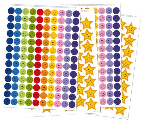 Reusable Extra Reward Stickers for Rewarding Good Behavior and Positive Reinforcement - Star Stickers, Reward Stickers: 356 Stickers in Total! - 260 Smiley Face Stickers and 96 Gold Star Stickers