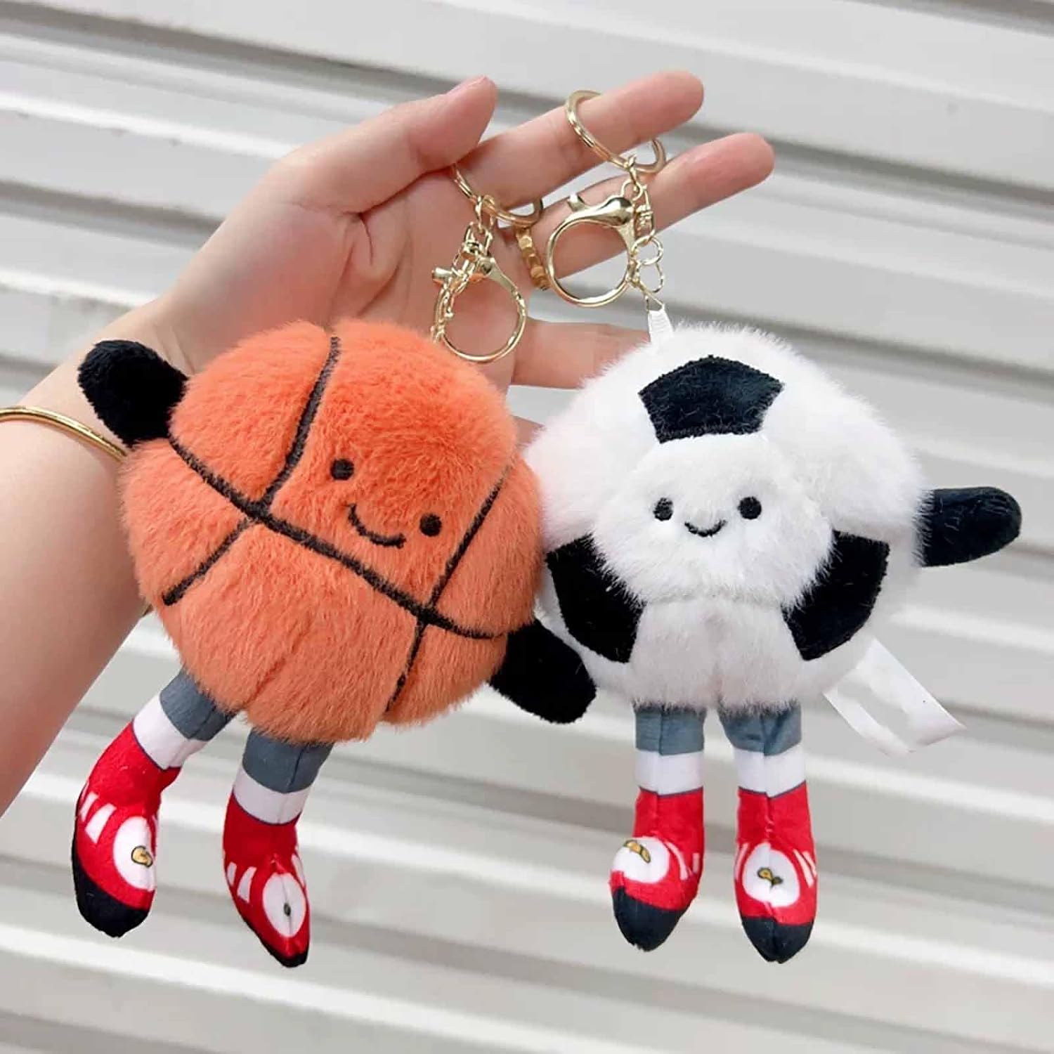 CRIZAN Plush Animal Ball Keychain Accessories for Women Teens Lovers for Handbags Wallets Backpacks and Car Keys Bag image 5