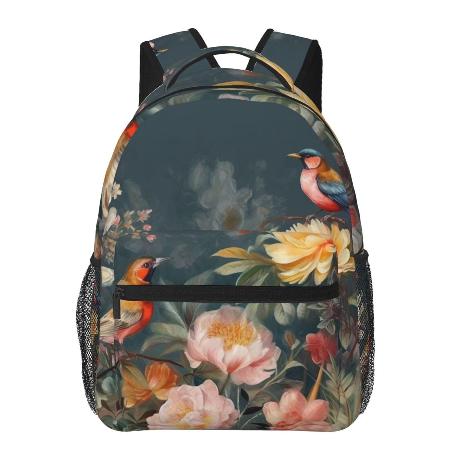 Sac à dos décontracté avec imprimé oiseaux et fleurs de haute qualité - 7