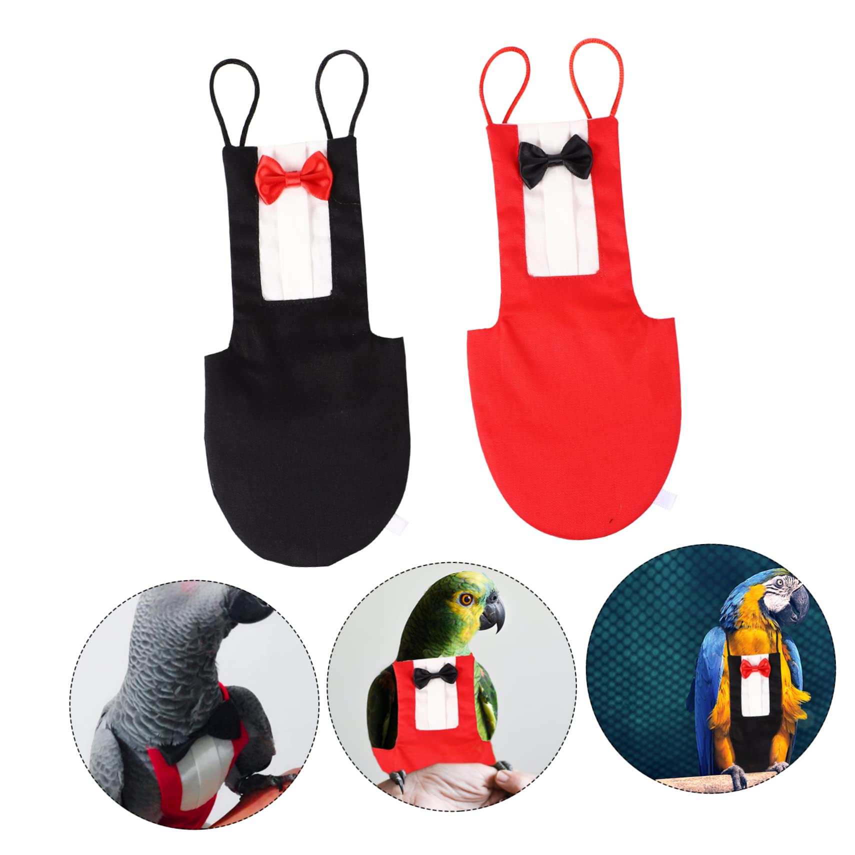 Sosoport 4pezzi Pannolini Per Pappagalli Lavabili e Riutilizzabili Con Cravattino Vestito Elegante Per Uccelli Da Compagnia Adatto Per Pappagalli Di Medie Come Cockatiel e Conure