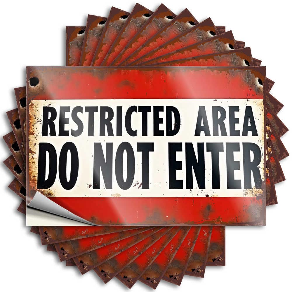 Fzfn Colour Beauty, Lettering Sticker Drinking Window Restricted Area: Unauthorized Personnel Keep Out | Happy Waterproof Vinyl Stickers(12X18cm)