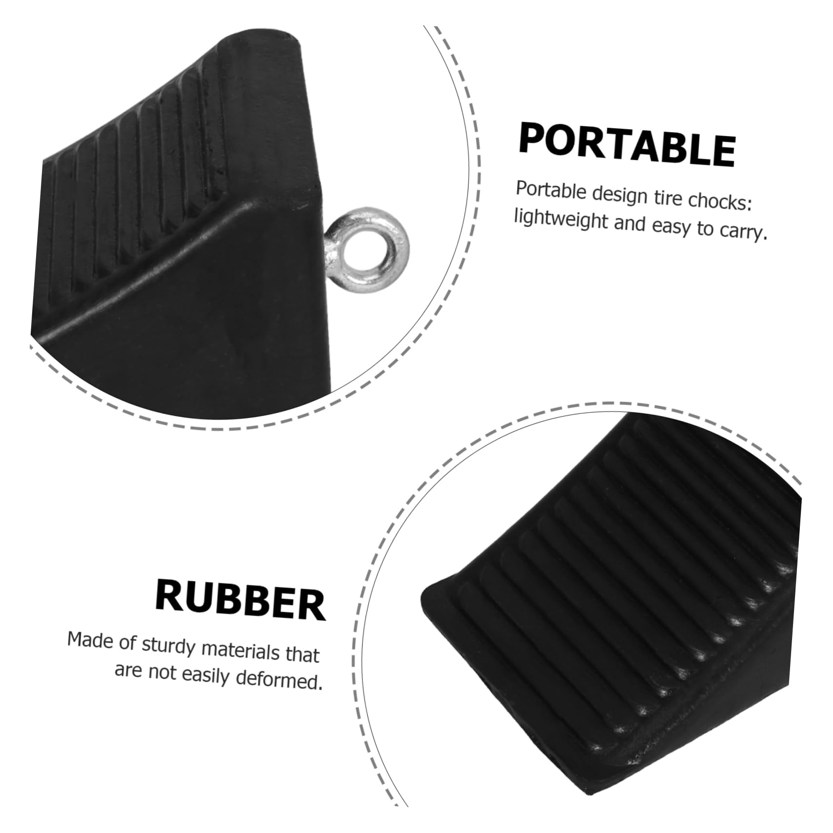 Ipetboom 2 Calzos para Ruedas De Coche Tope De Bloque con Aro para Neumáticos - Calzos De Goma Y Plástico para Garajes Autocaravanas Y Aparcamientos Al Aire Libre -