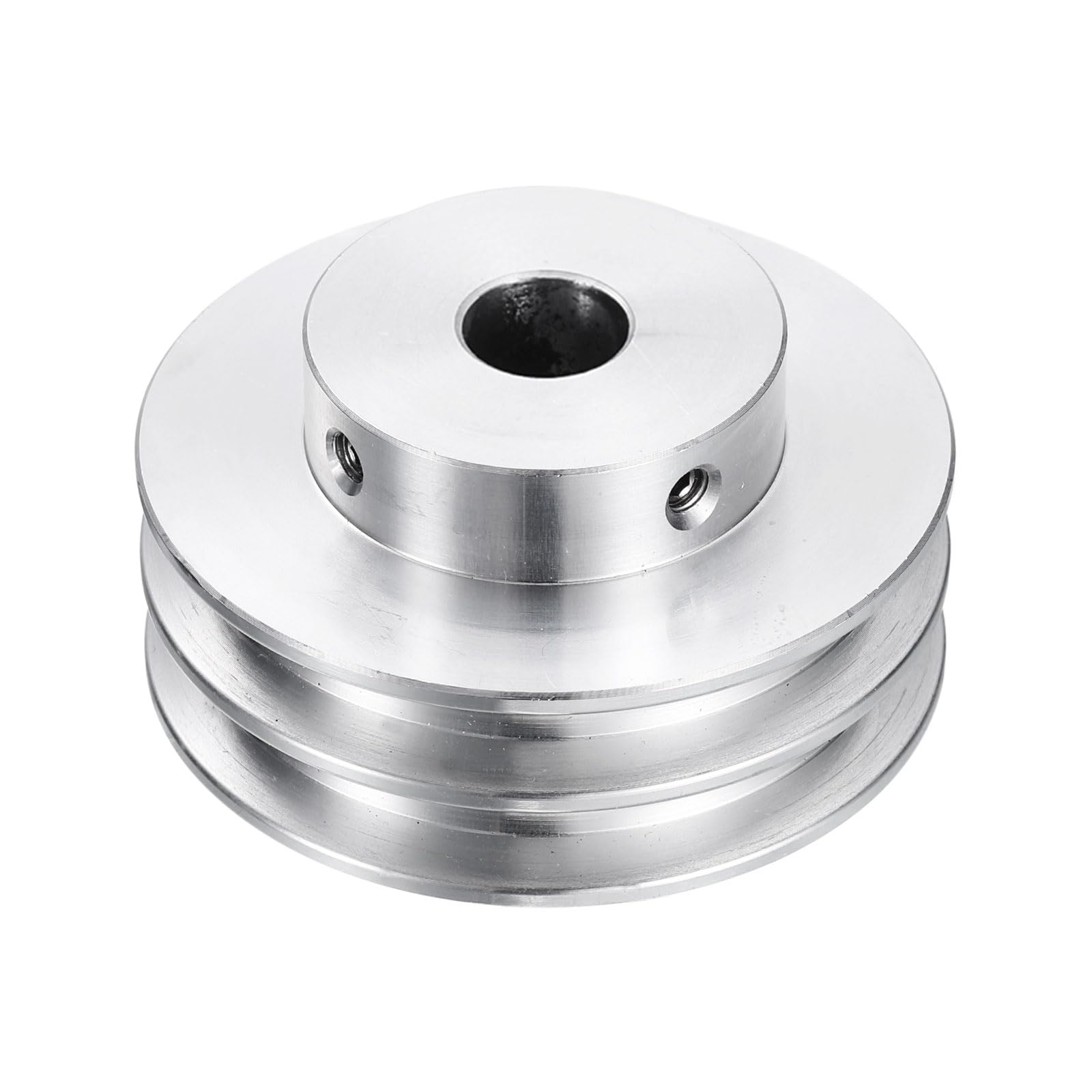 QUARKZMAN V-Typ Riemenscheibe 12mm Bohrung Doppelrillen Keilriemenscheibe | Aluminiumlegierung, 60mm Außendurchmesser, für Motorwellen-Bohrmaschine 6mm(1/4") PU-Formgürtel