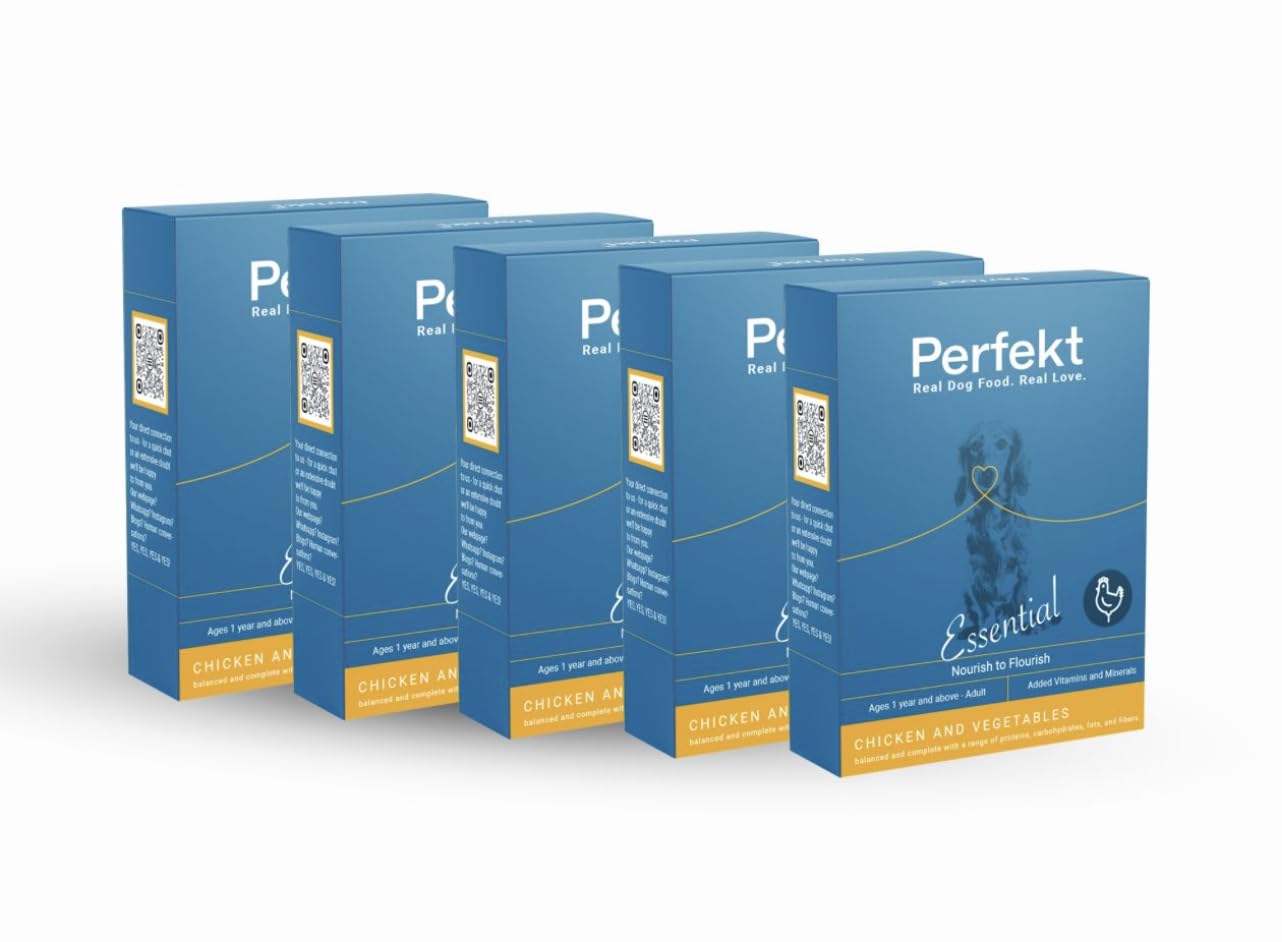 Perfekt Essential Adult Chicken and Vegetables | (500 gm x 6) | Minimum 40% Chicken Meat and Max 18% Rice | Fresh Dog Food | Complete Meal or Topper | for Adult, Senior (B0CXB2WK1R) Amazon Price History, Amazon Price Tracker