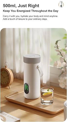 Miniatura 7 de ciciglow Hervidor eléctrico de viaje, 27000 mAh, hervidor portátil de 10 minutos de ebullición rápida de acero inoxidable de 11.8 fl oz con 6