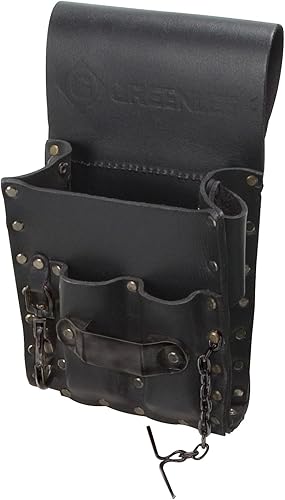 Greenlee Bolsa de herramientas, cuero, 5 bolsillos