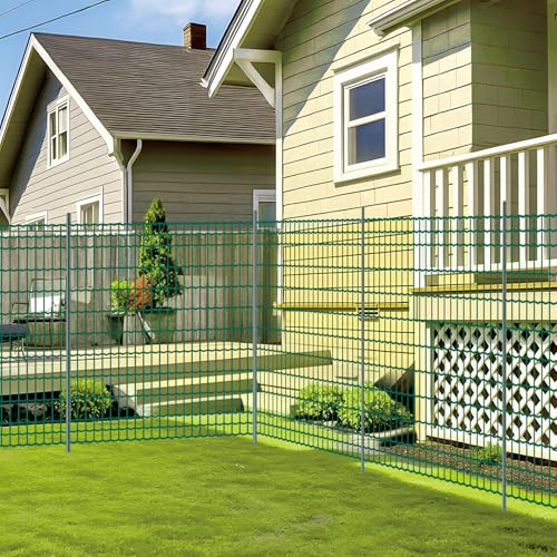 1x25m Gartenzaun Zaun PVC-beschichtet & verzinkt Maschendraht Metallzaun Drahtstärke 2,1 mm Maschen 5x5cm / 5x10cm, Tiefgrün – Robustes Drahtgeflecht für Garten, Tiere und Beet