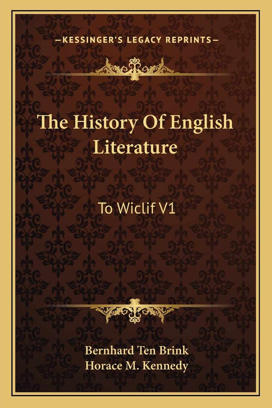 The History Of English Literature: To Wiclif V1