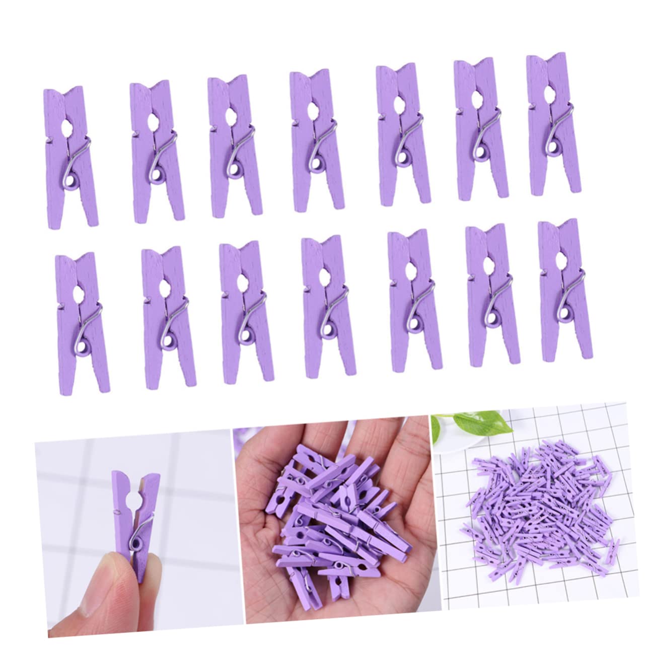 Veemoon 100pcs Plastic Clothespins Heavy Duty Clothes Pin Mini Clothespins Heavy Duty Laundry Clothes Clip White Clothes Pin Mini White Clothes Pin Wooden Utility Clips Photo Clips Picture