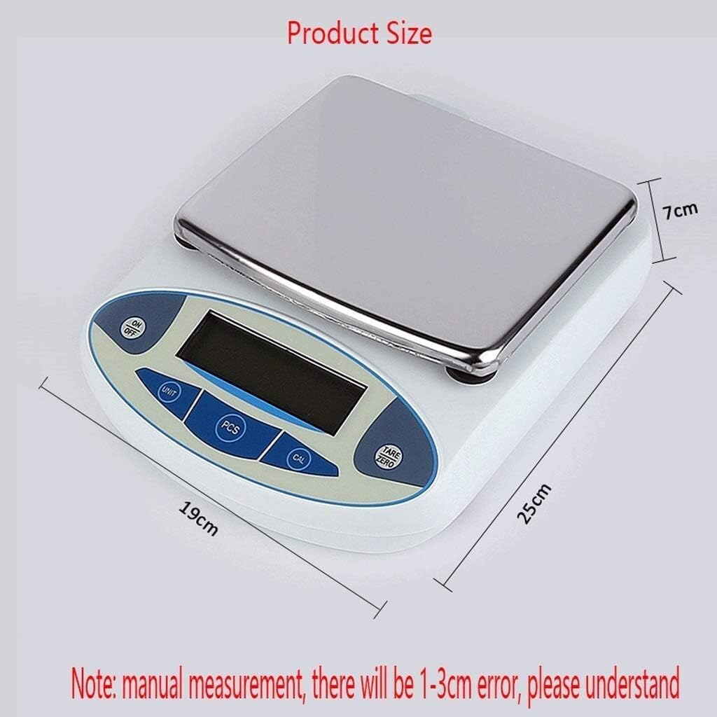 Báscula for Paquetes pequeños Báscula de Cocina de Alta precisión Báscula electrónica Múltiples capacidades Joyería de Cocina Almacenamiento Compacto(3000g/0.1g)