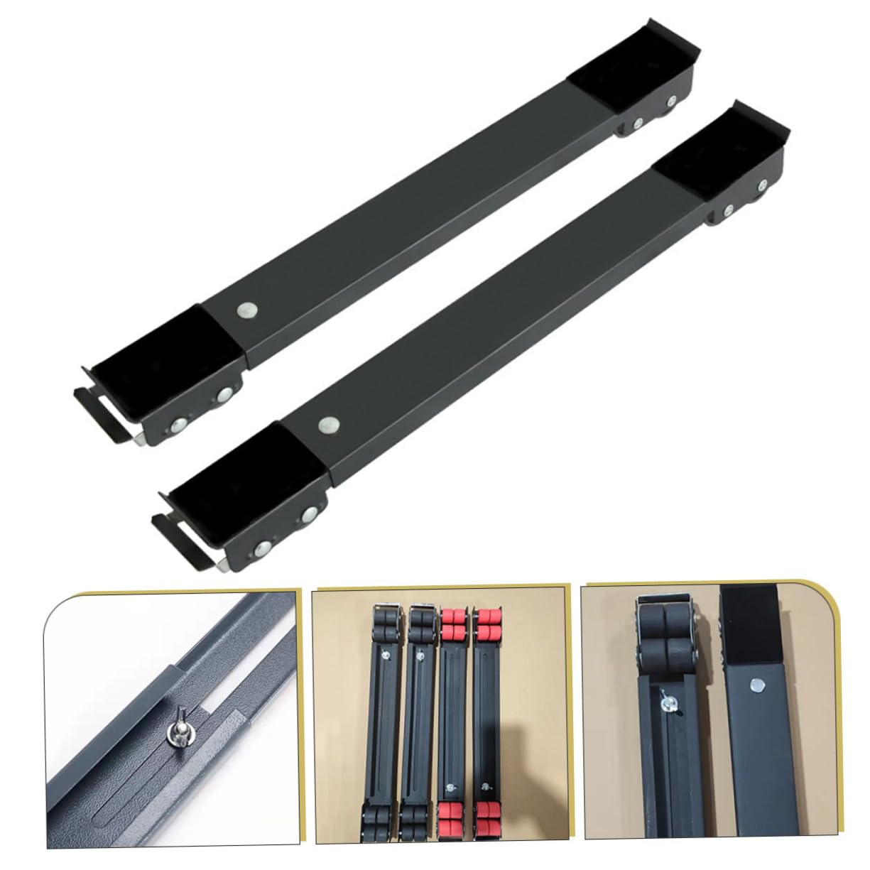 Base Ajustable Para Electrodomésticos Ruedas De Refrigerador y Lavadora, Estructura Metálica Resistente Bloqueo Antivibración, Soporte Estable Para Lavadoras y Secadoras, Para Uso Doméstico