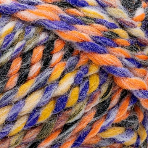 Image of Lion Brand Yarn, Wool-Ease Thick & Quick Twilight Ember, Multicolor, 1 Pack | Super Bulky Wool Acrylic Blend Fiber for Soft Hats, Sweaters, Chunky Blankets, Yarn for Crochet, Knitting, Crafts, Weaving