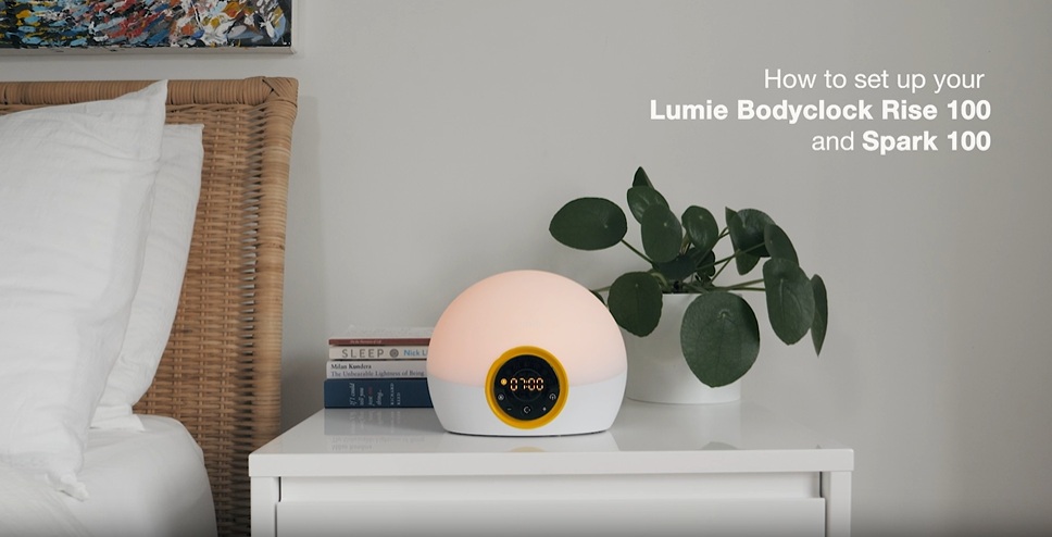 Lumie Bodyclock Rise 100 Wake-Up Light Alarm Clock, White & Yellow