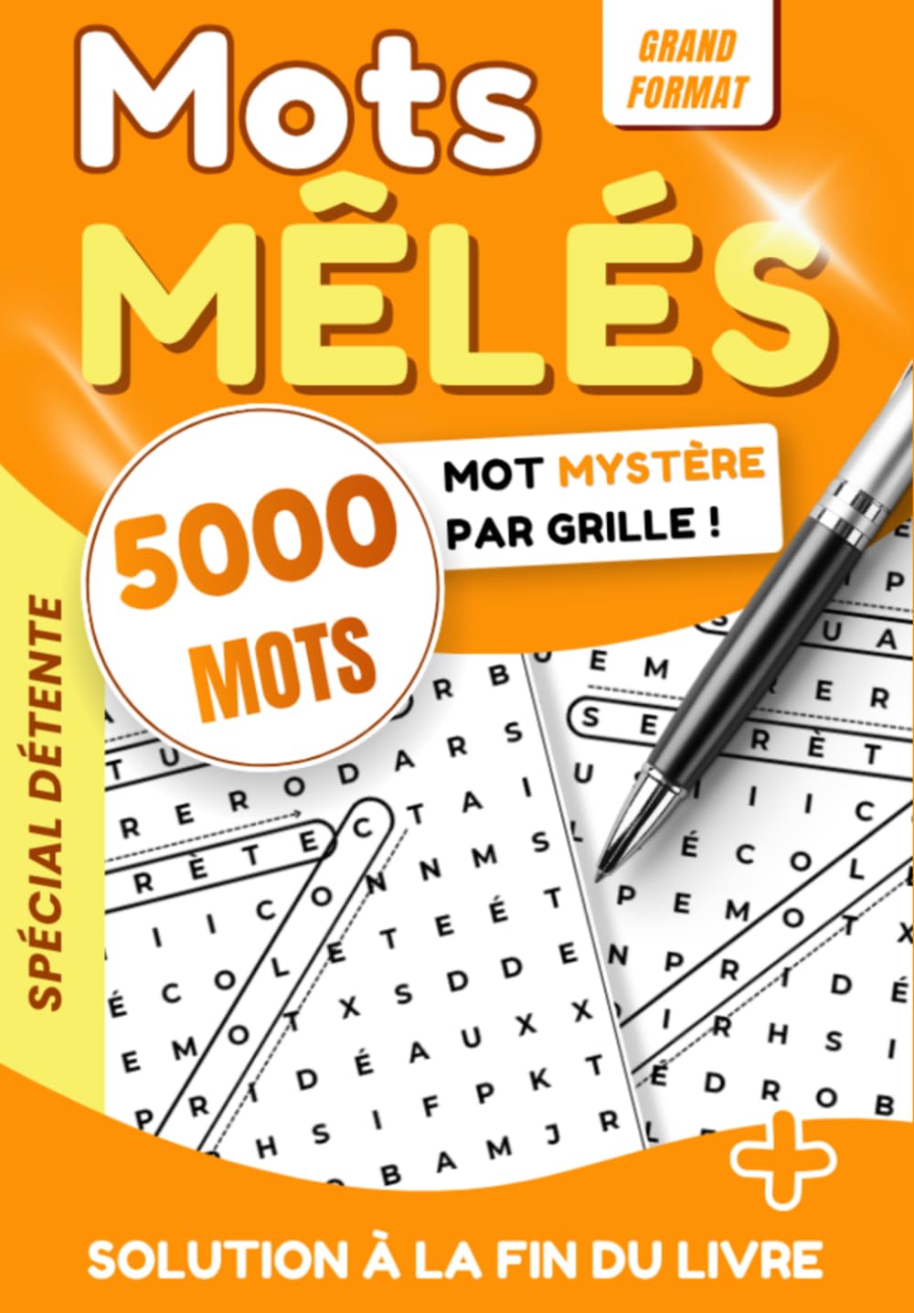 Mots Mêlés avec Mot Mystère - +5000 Mots Cachés en Grandes Grilles - Livre de Jeux pour Adultes et Seniors: Grilles avec mot mystère et sa définition ... pour stimuler mémoire et concentration