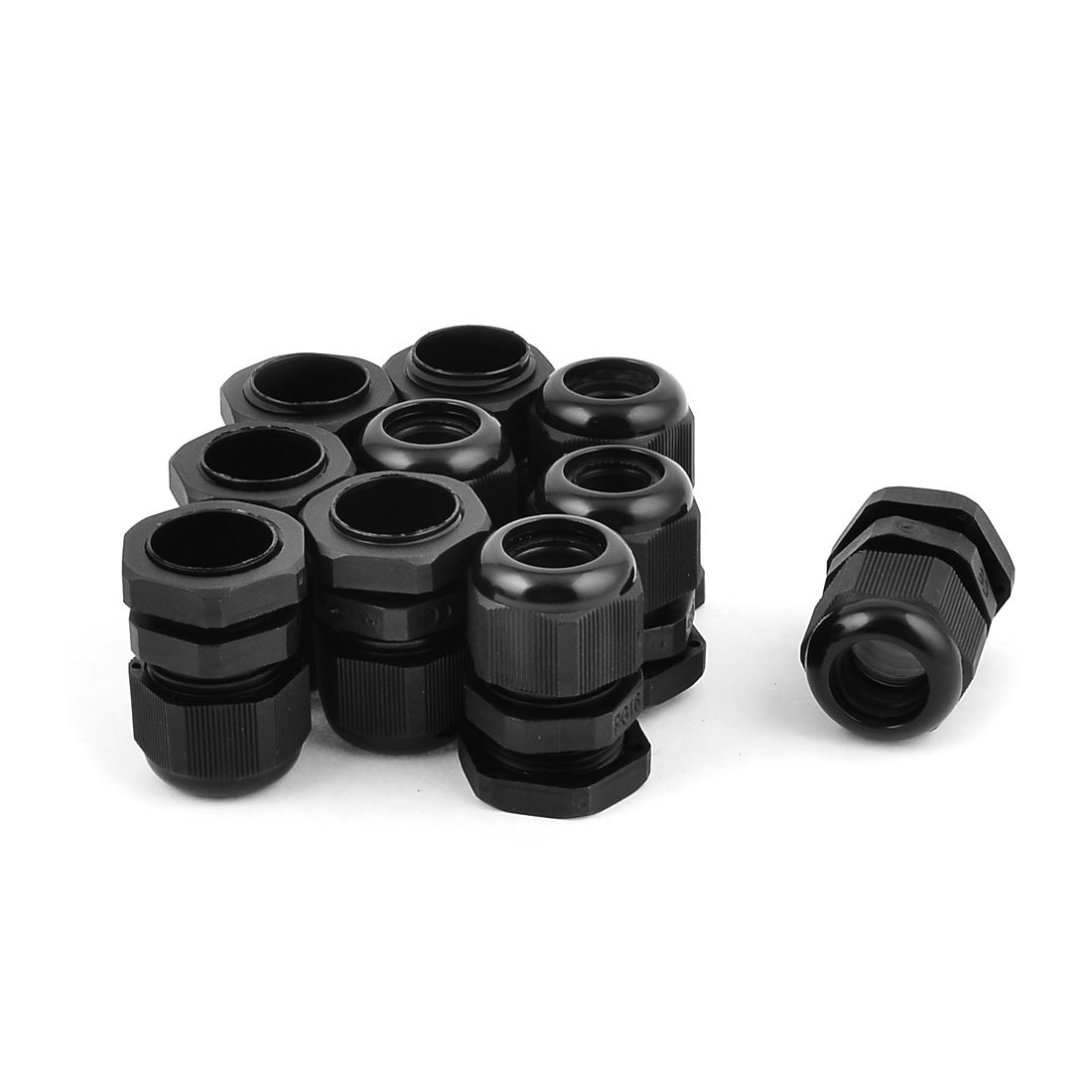 Aexit PG-16 Black Cables & Interconnects Plastic Waterproof Connectors Cable Glands Power Cables 10 Pcs