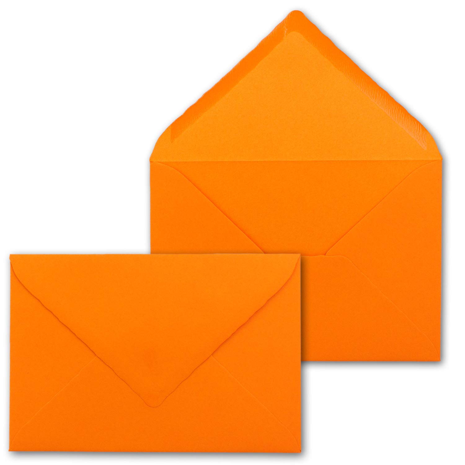 300 Brief-Umschläge mit Wellenschnitt - Orange - DIN C5-16,2 x 22,9 cm - 120 gr - mit wellenförmigen Rändern - Nassklebung - FarbenFroh by GUSTAV NEUSER