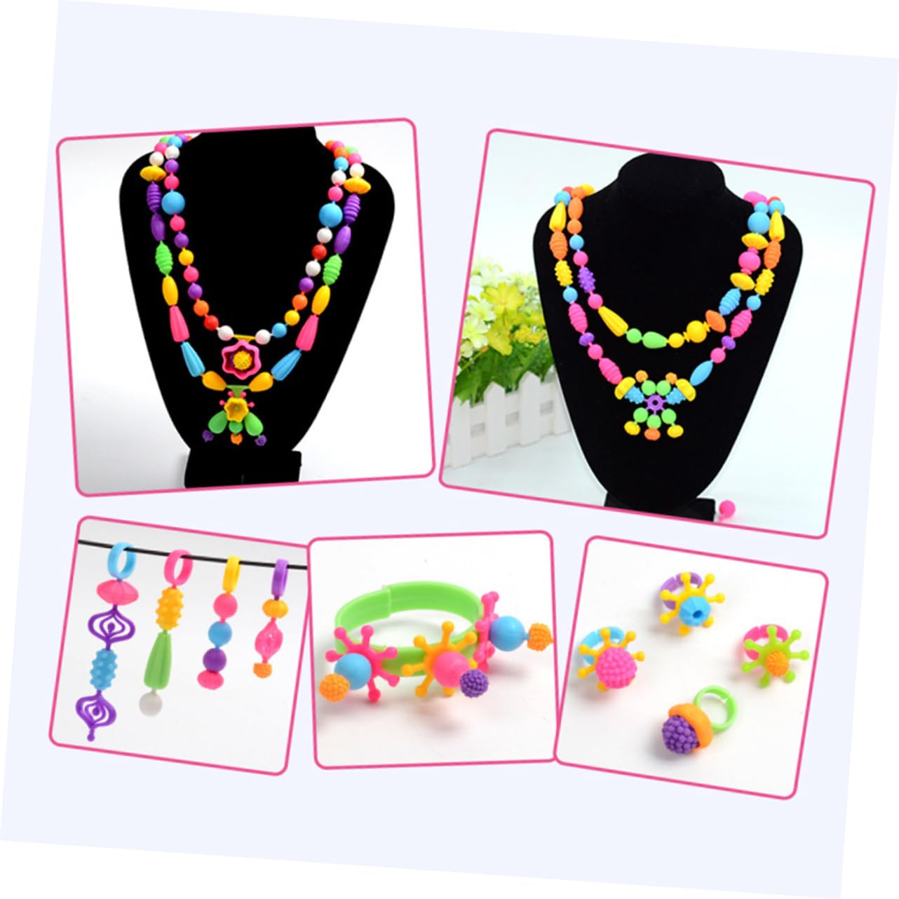 BESTonZON Juego de Cuentas de Plástico para Pulseras Diy, 1 Caja, Niñas
