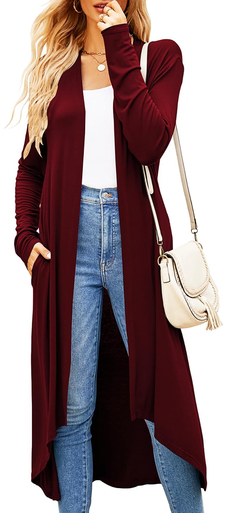 Newchoice Womens Long Cardigan Lightweight Long Sleeve Cardigan Duster