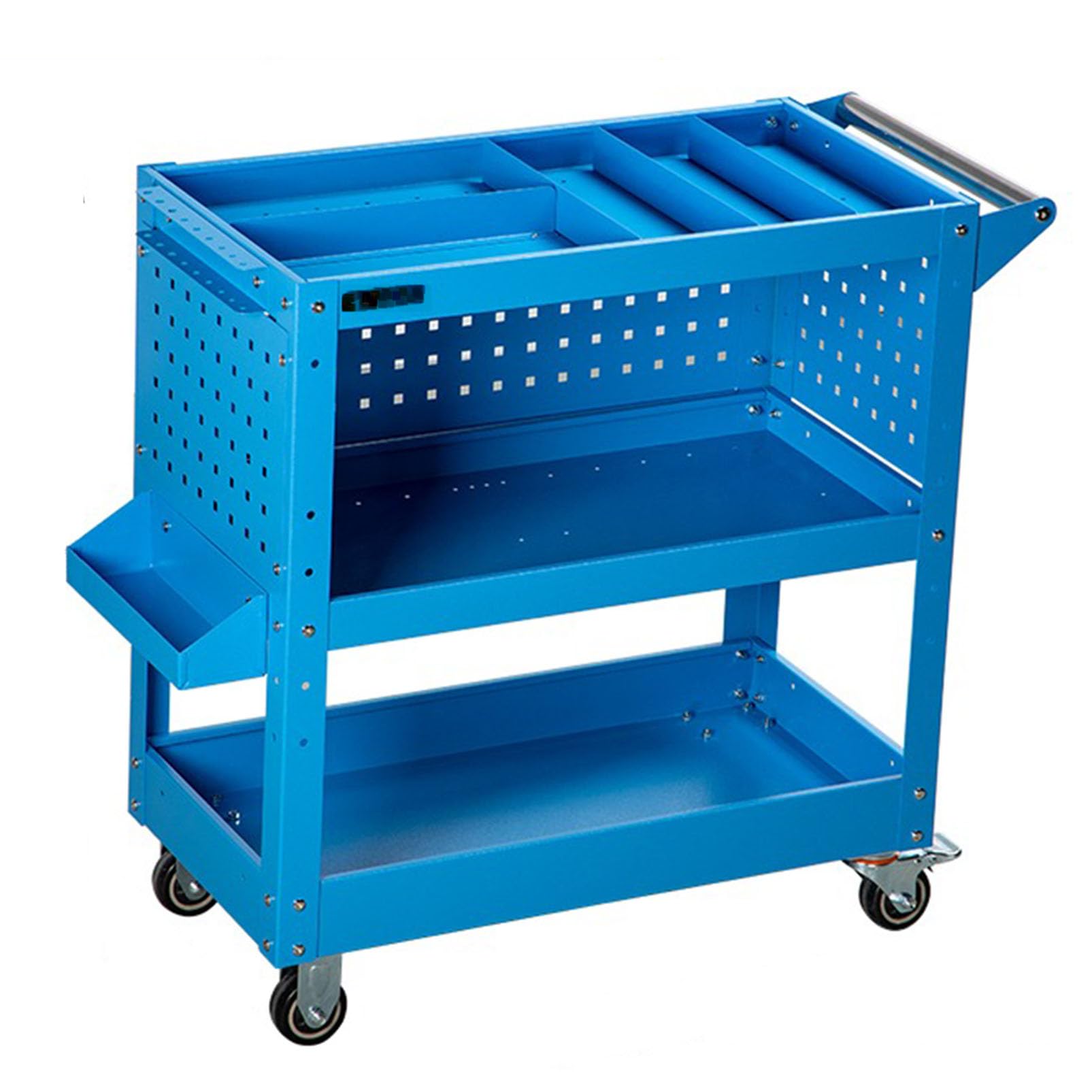 Carrello Porta Attrezzi Mobile, Carrello Porta Attrezzi Multifunzione con Pannello Forato Laterale e Ruote, Carrello di Servizio Meccanico per Organizzatore di Stoccaggio Industriale Resistente