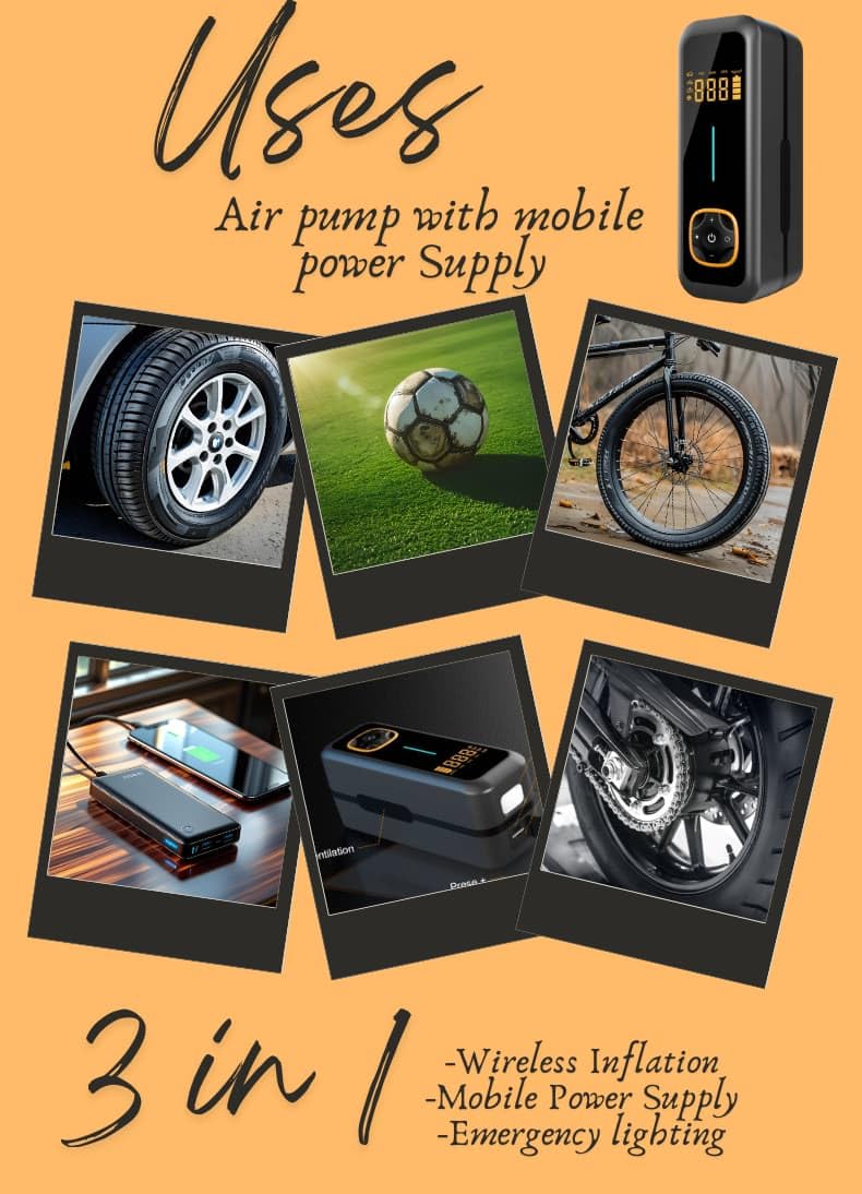 Portable Tire Inflator Air Compressor Cordless Digital Display Air Pump up to 150 PSI Auto Shut Off 22 — view 5