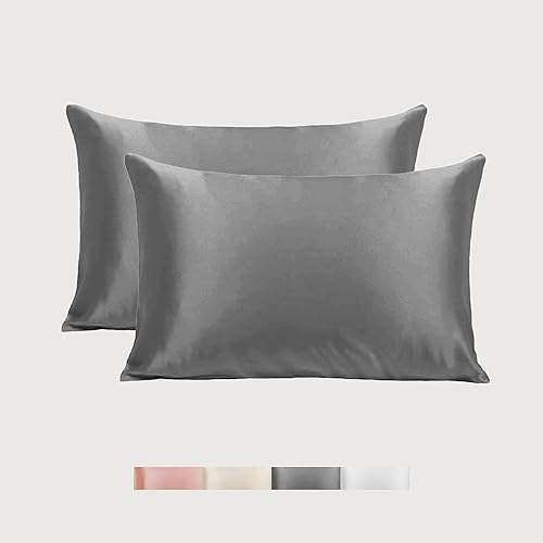 Mend - Funda de almohada de satén para piel y cabello, fundas de almohada súper suaves para un mejor sueño y cabello, tamaño Queen de 30 x 20