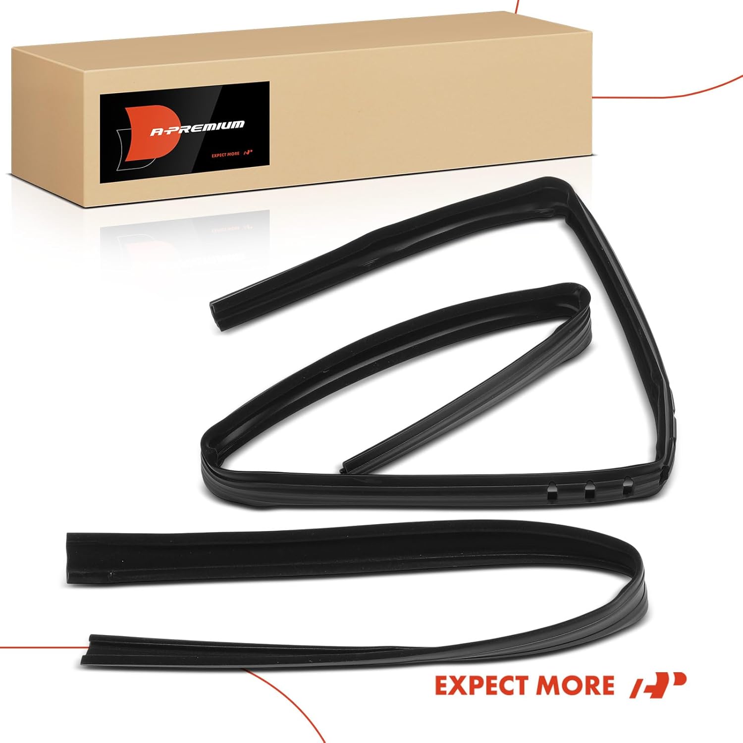 A-Premium 2PCS Front Left & Right Upper Window Molding Trim Weather Stripping Kit Compatible with Jeep CJ5 1968-1983, CJ5A/CJ6A 1968, CJ6 1968-1975, CJ7 1976-1986, Scrambler 1981-1985, Wrangler