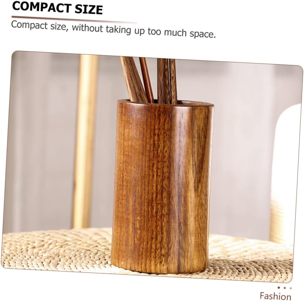 Cabilock 1Pc Simple Style Wooden Utensil Holder Round Chopsticks Storage Container for Kitchen Home Use Versatile Cutlery Organizer Pen Storage