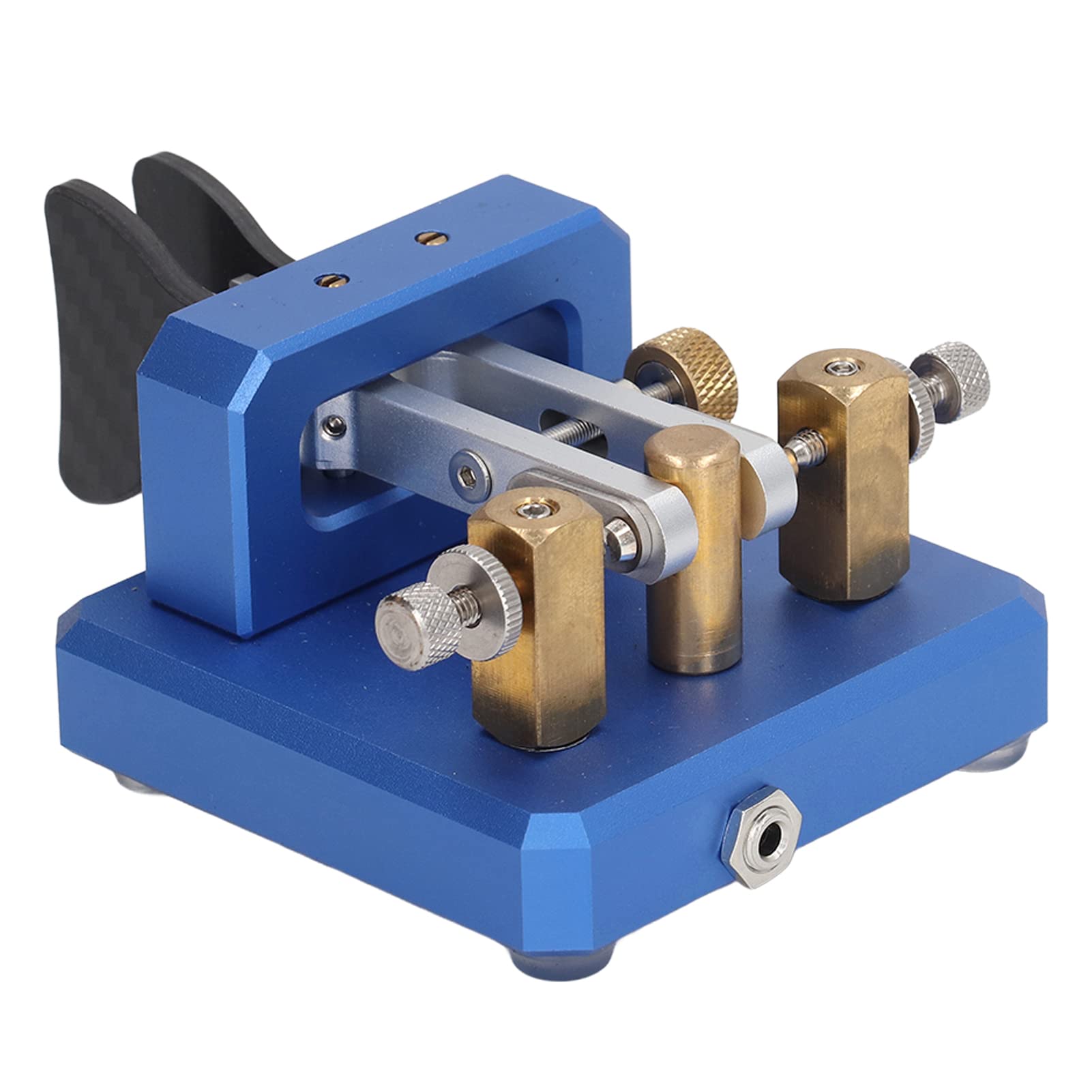 Chiave codice Morse Doppia paletta Chiave telegrafica CW automatica Strumento chiave codice Morse Acciaio (Blu)