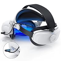 Vista 1 de Battery Head Strap Compatible with Quest 2 - YOGES 5000mAh Rechargable Adjustable Headstrap to Extend Playtime and Comfort for VR Headset, Super