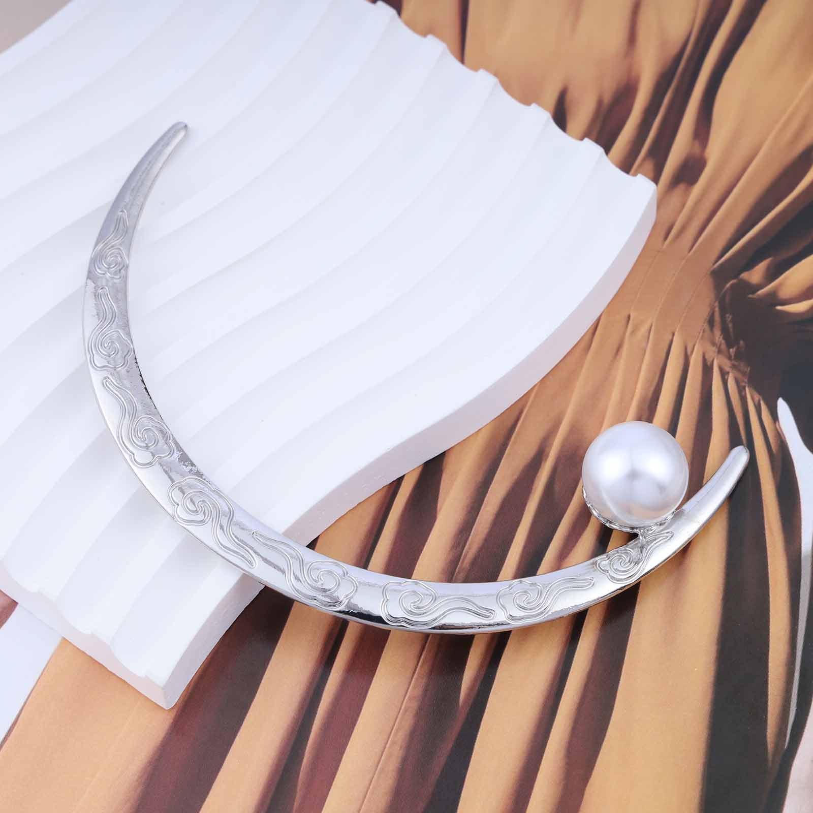 Aneneiceera Vintage Moon Hair Stick Pins Moon Pearl Hair Fork