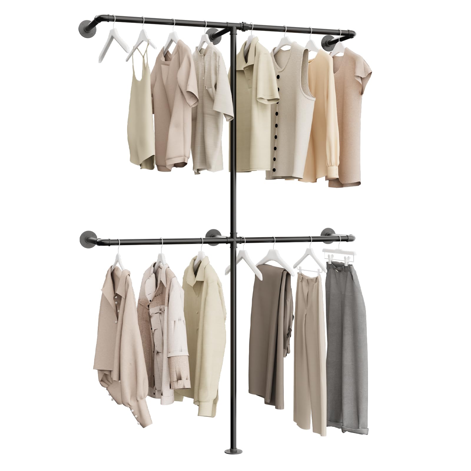Metal Perchero pie, Armario Abierto Vestidor, perchero pared, clothing rack, barra para colgar ropa, colgadores de ropa, Vestidores Armarios, 120x180cm
