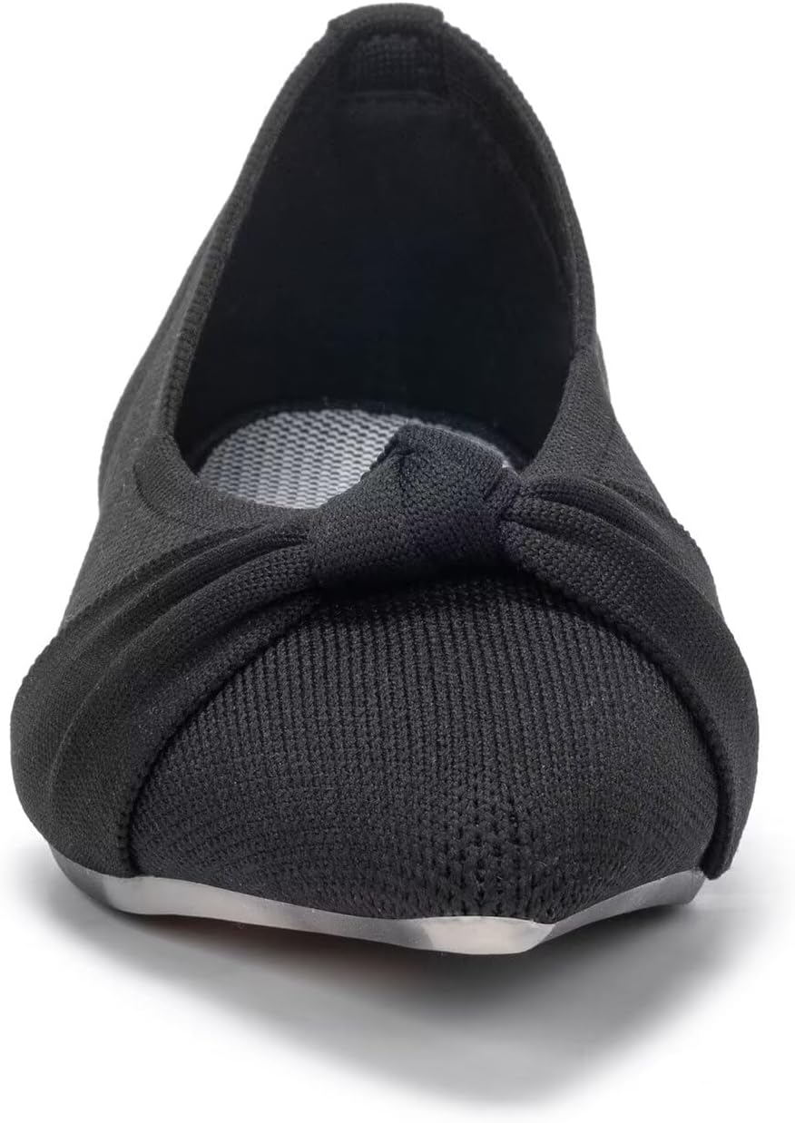 Frank Mully Womens Flat Shoes Classic Pointed Toe Flats Knitted Dress Shoes Soft Flats for Woman Comfortable Dressy