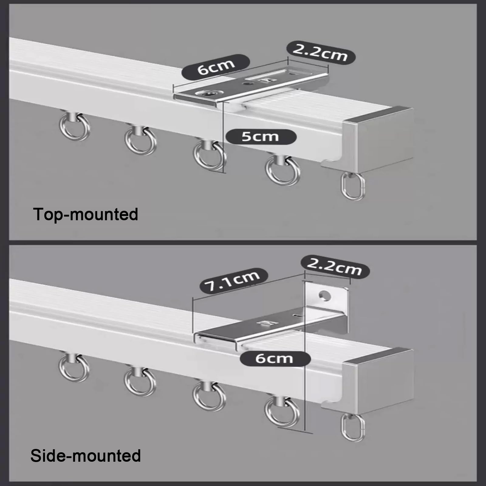 Binario per Tende in Alluminio a Soffitto o a Parete,per Camera da Letto (3.5m,White)