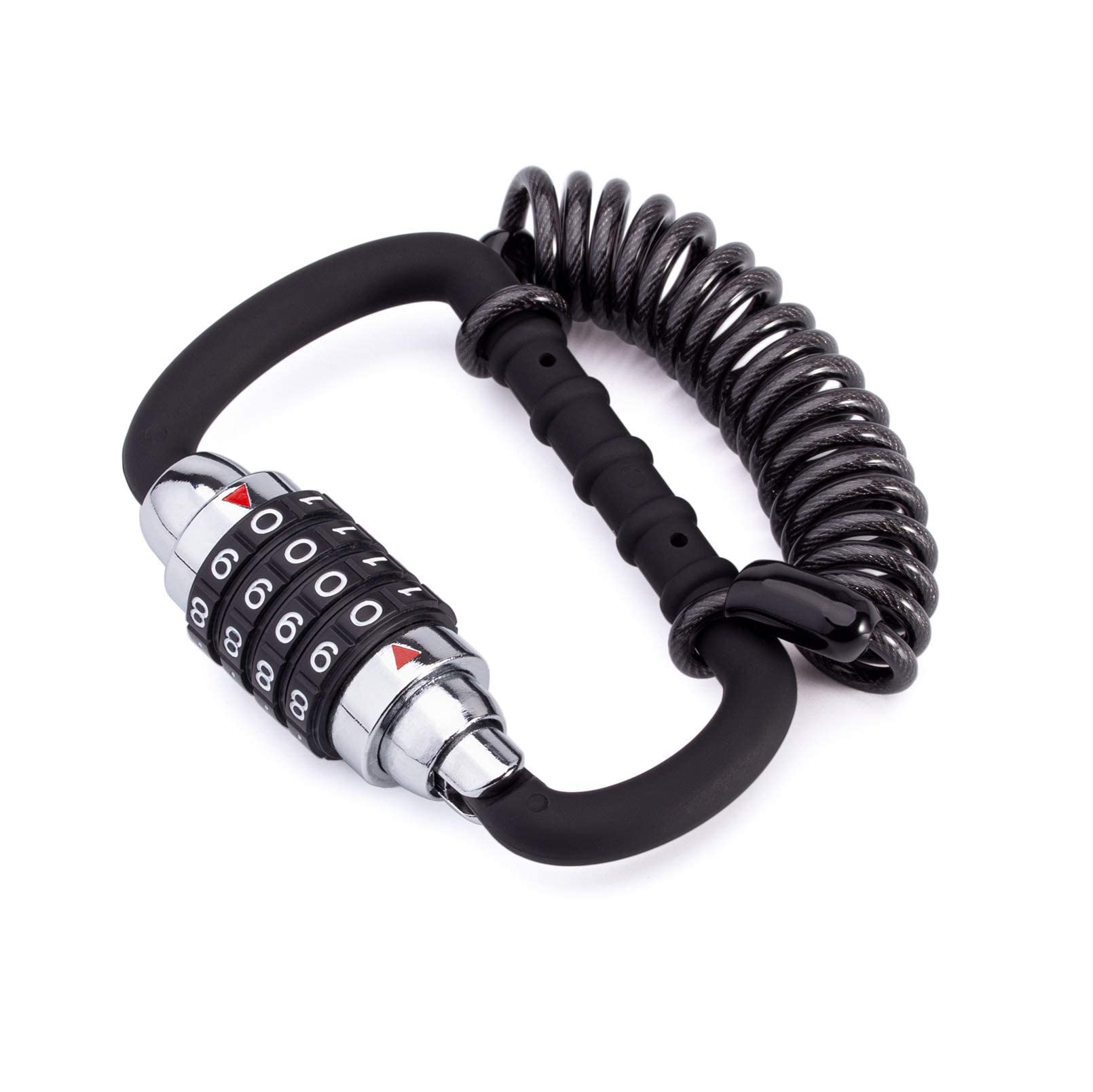 Motorcycle Helmet Lock 2-Pack S - 4-Digit Combination Cable Locks (4.8ft  Retractable) Bike Lock Combination, image size:1610x1609