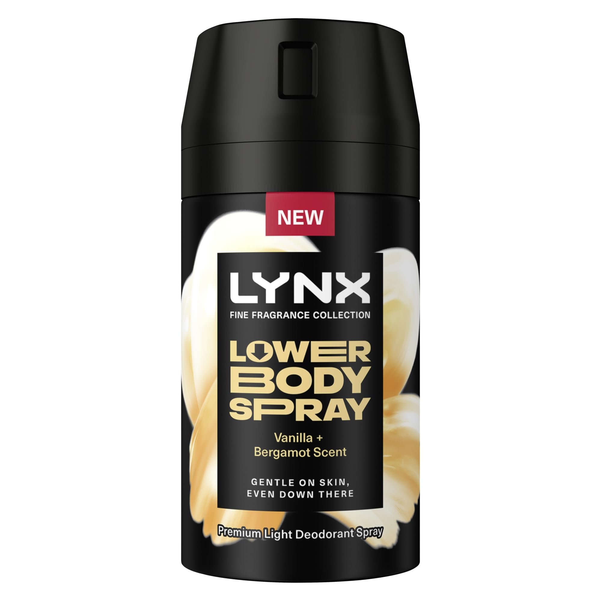 Lynx Lower Body Spray Vanilla + Bergamot Scent 100ml Mens Deodorant 72H Fresh