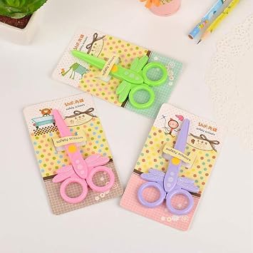 Kids Craft Scissors Set, Compact, Ambidextrous, Pink, Green, Purple