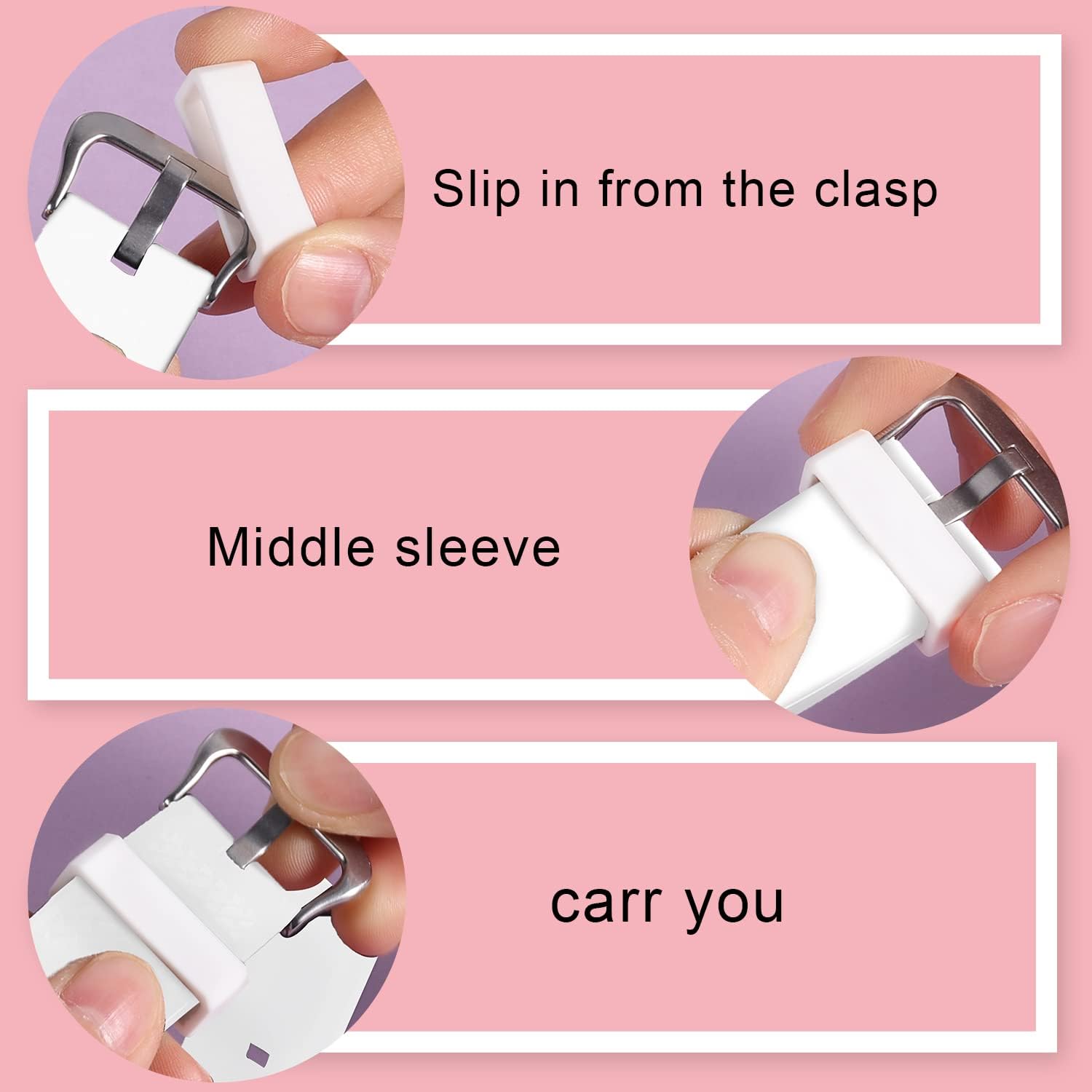 Vue 4 SAVITA boucle bracelet montre silicone blanc