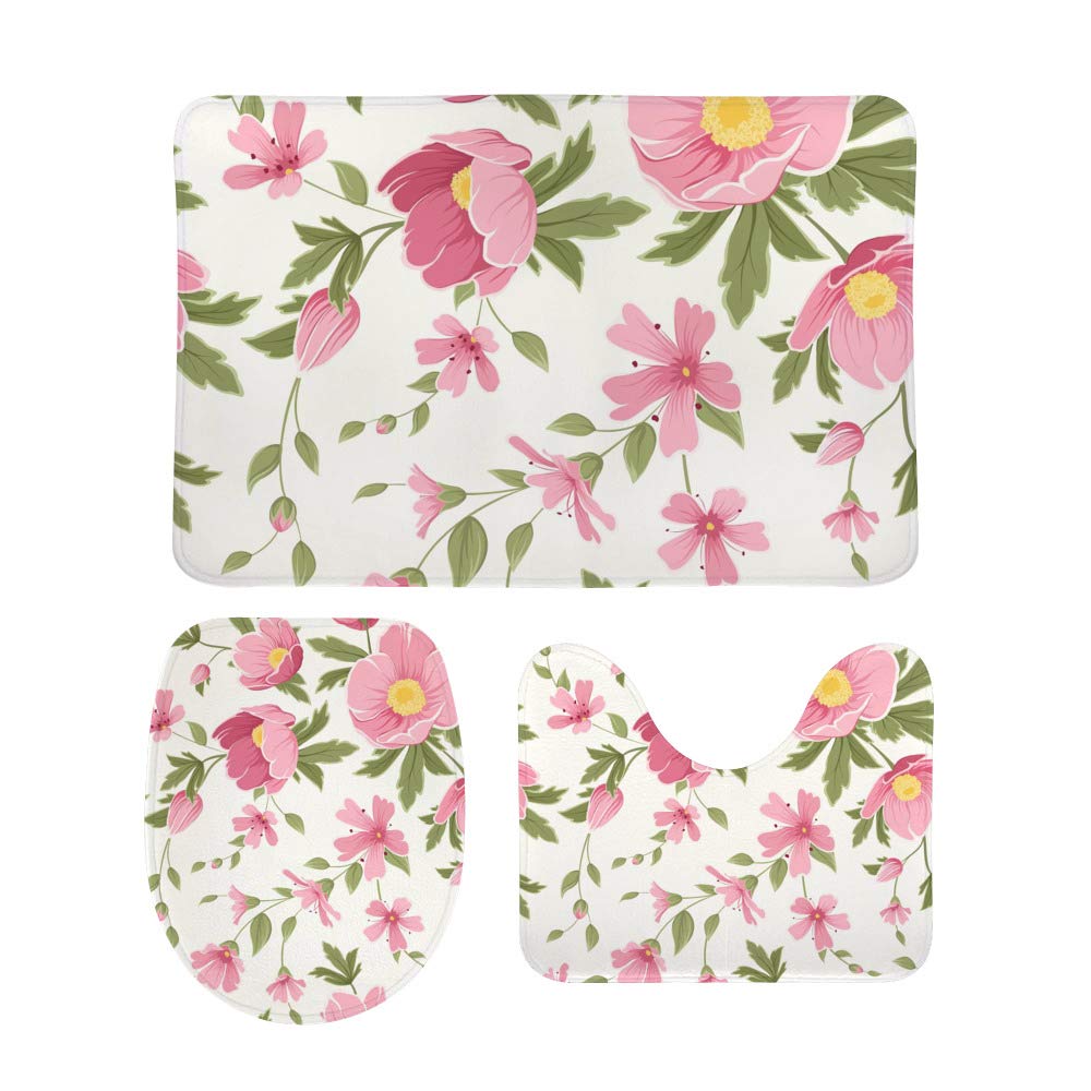 Tapis de salle de bain en polaire pour une douceur florale