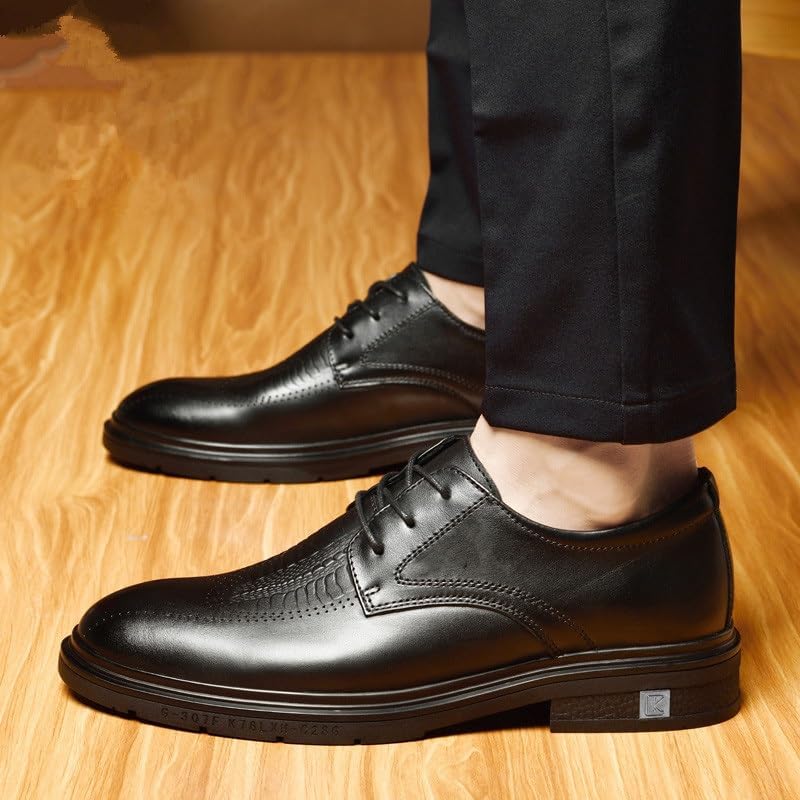 YZABEL Men's Alligator Crocodile Print Oxfords Dress Shoes, Pointed Toe Lace-Up Business Casual Shoes, Rubber Non-Slip for Formal and Everyday Wear2