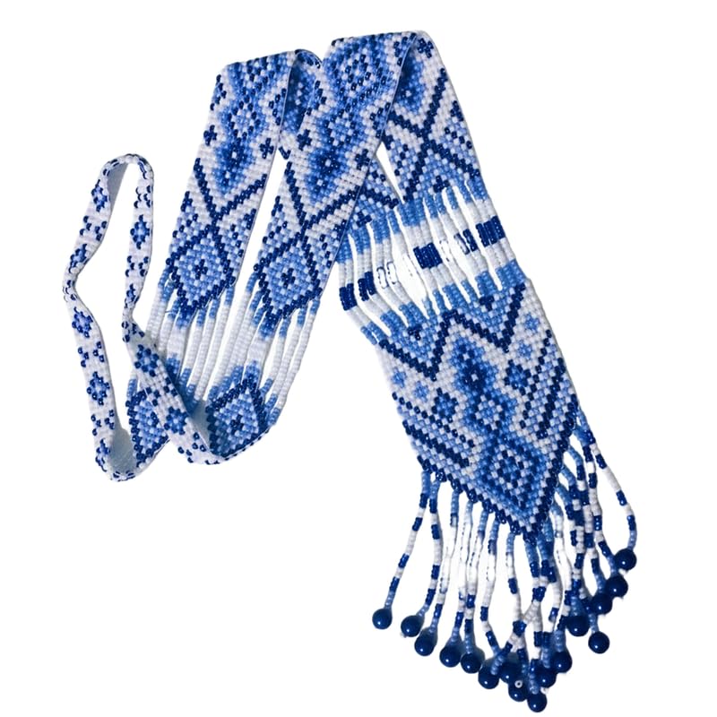 Collier Gerdan ukrainien en perles fait main, tissage artisanal géométrique LKBEADS