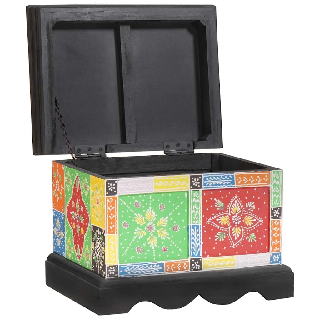 Caja de almacenamiento de madera de mango: caja de almacenamiento rectangular de madera maciza mango 40x30x30 cm como caja de almacenamiento multicolor para el dormitorio